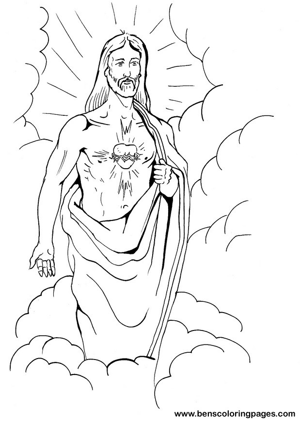 sacred heart art coloring page