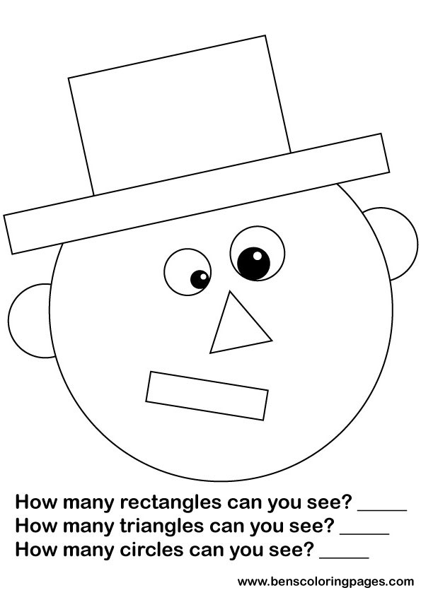 simple shape educational worksheet for school