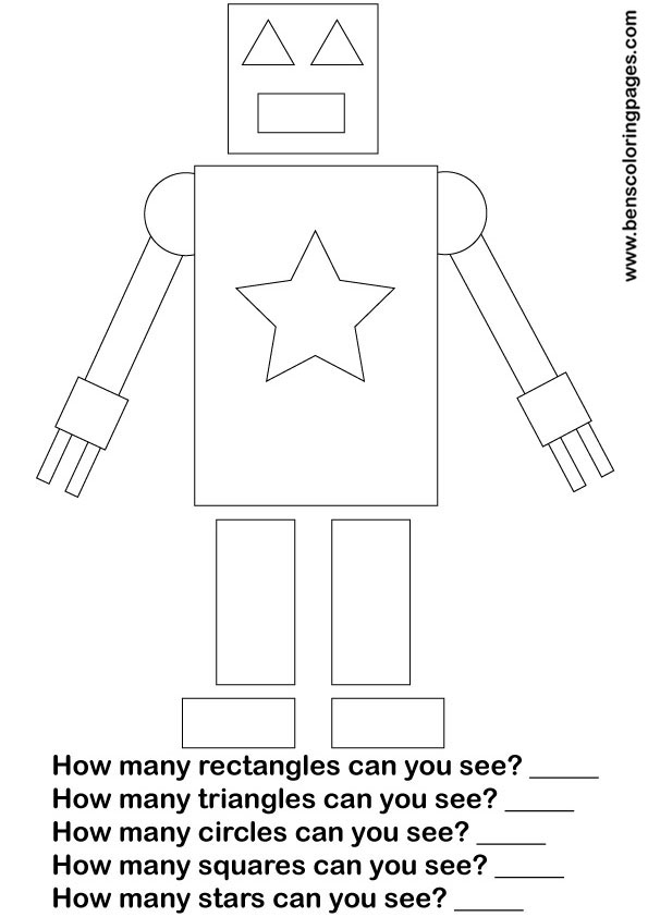 learn shapes maths printout for school
