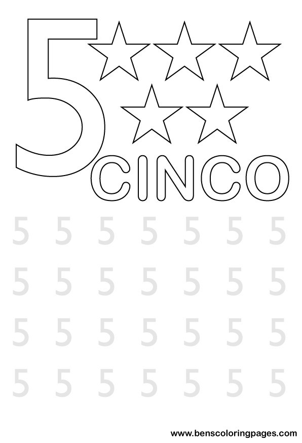 number five writing in spanish