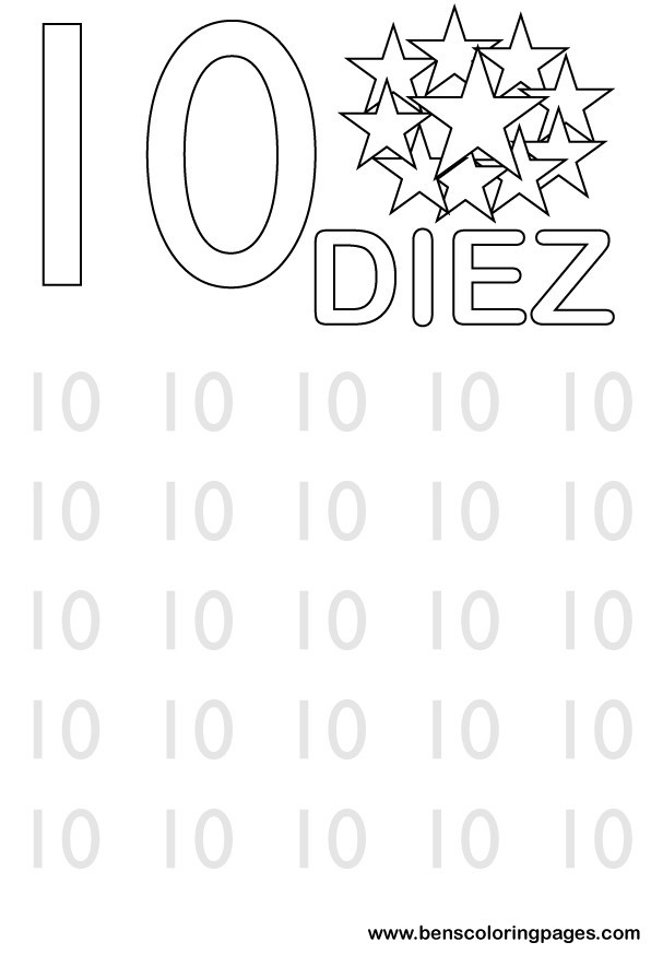 number ten writing in spanish