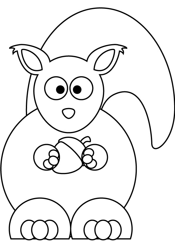 Baby squirrel coloring page