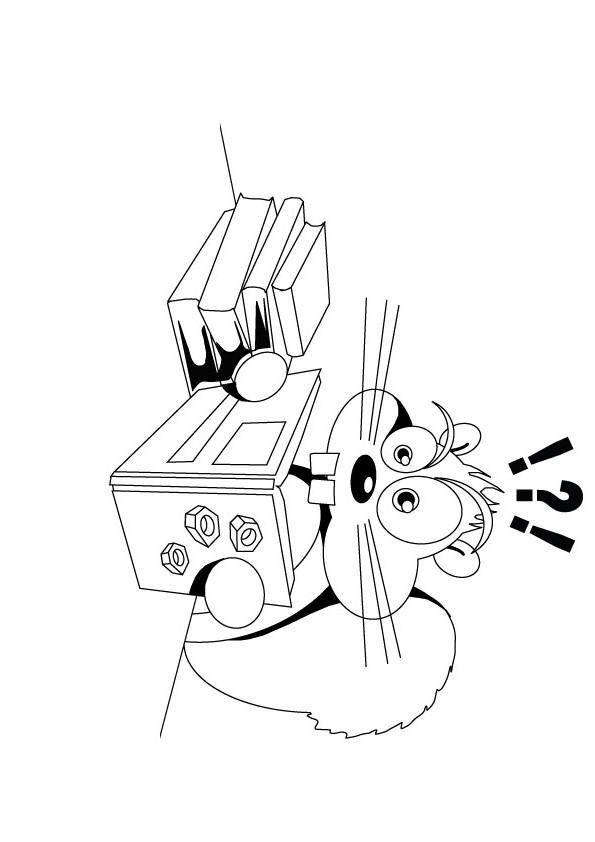 Squirrel going nuts coloring page