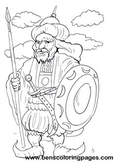 arab warrior children coloring pages