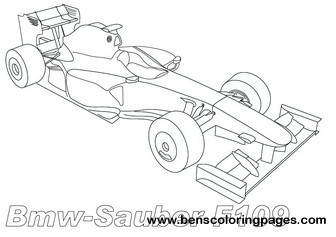 williams F1 gran prix coloring pages