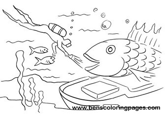 Scuba diving scene coloring page