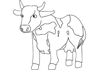 baby cow drawing page