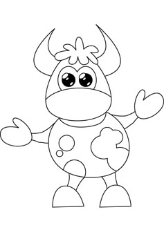 cartoon cow drawing page