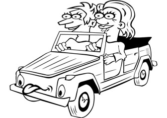 driving car drawing book