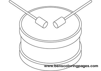 Drums printable coloring book
