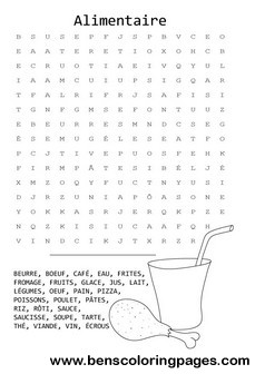 healthy food wordsearches