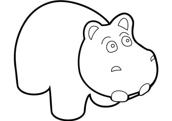 baby hippo coloring drawing