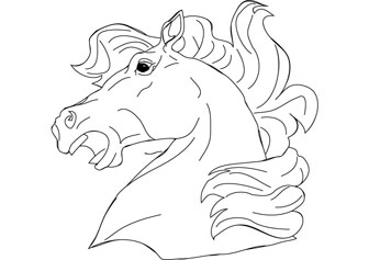 horse head coloring drawing