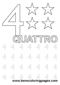 Learn to write number four