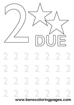 Learn to write number two