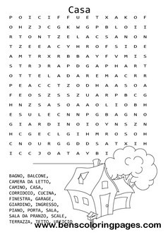 House and related objects in Italian