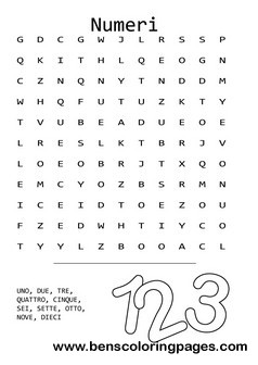 Learning numbers in Italian activity