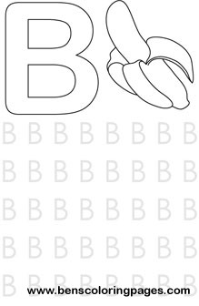 letter B preschool coloring page