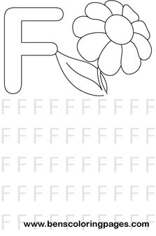 letter F preschool coloring page