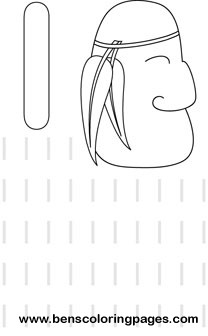 letter I preschool coloring page
