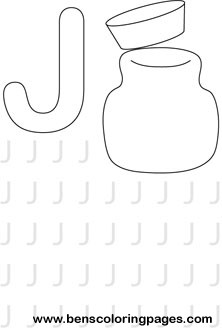 letter J preschool coloring page