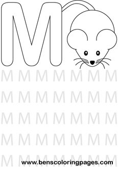 letter M alphabet coloring page