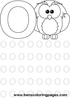 letter O alphabet coloring printout