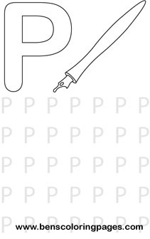letter P alphabet coloring workout