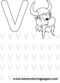 letter V alphabet coloring teacher resource
