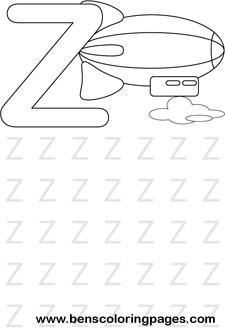 letter z alphabet coloring print