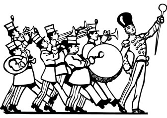 Marching band drawing picture