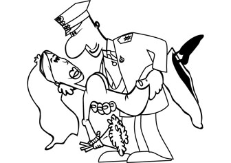 Marine and Bride drawing picture