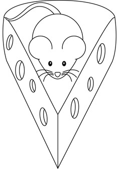 Mouse and cheese drawing