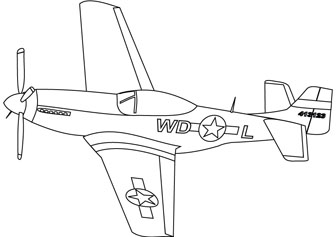 Mustang plane drawing
