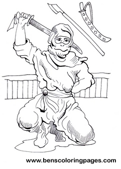 Ninja warrior children coloring pages