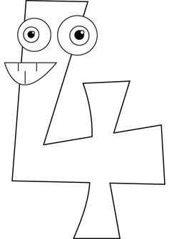 Number 4 drawing