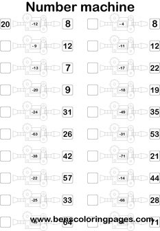 subtracting number machine printout