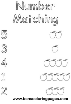 number matching coloring sheet
