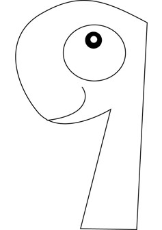 Number 9 drawing