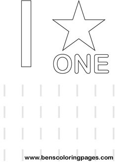 learning number one coloring print