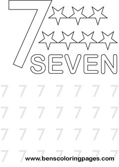 learning number seven coloring print