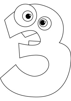 Number three drawing