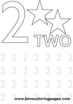 learning number two coloring print