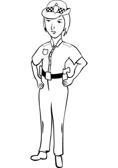 Police women kids coloring pages