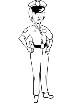 Police woman kids coloring pages