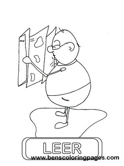 leer educational flash card