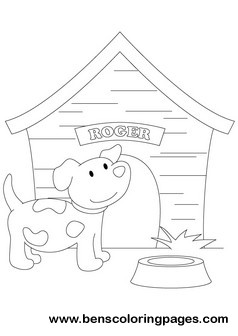 Roger and kennel coloring page for kids