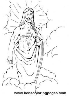 Jesus sacred heart coloring sheet