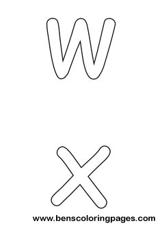 w and x preschool coloring pages
