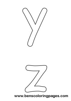y and z preschool coloring pages
